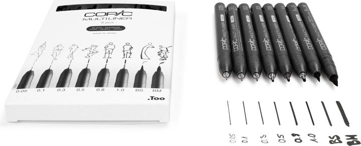 Immagine prodotto Copic Set multiliner nero, 8 pezzi (Nero, 8 x)