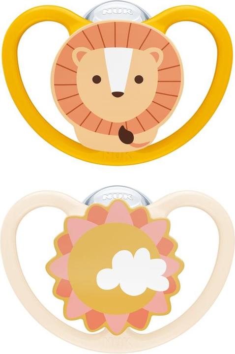 Actual product image NUK Dummy Pacifier 2-pack Space - Silicone 6-18 M - Lion / (2x, 6 - 18 Months)