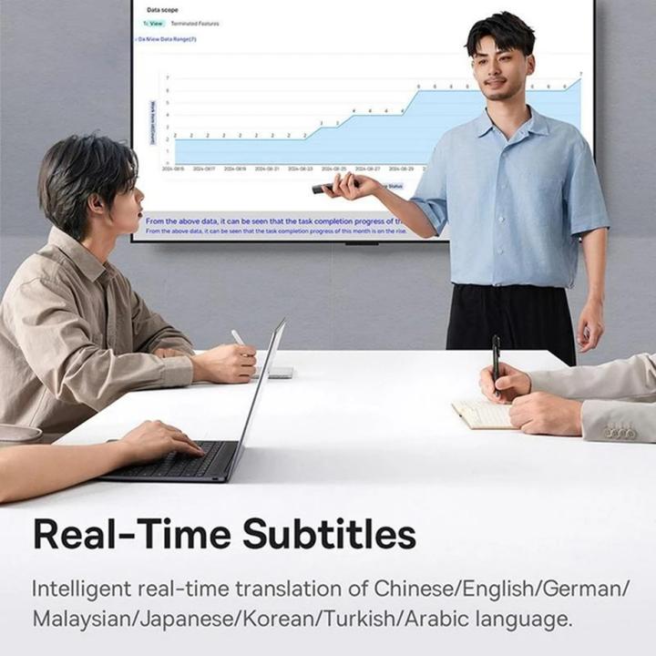 Productafbeelding Baseus Oranje puntlaseraanwijzer met AI en automatische vertaling - grijs (met batterij)