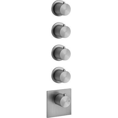 Gessi, Badarmatur, 316 Fertigmontage-Set Unterputz-Thermostat, vertikalen Montage, 4 separate Wege, einzelne Rose