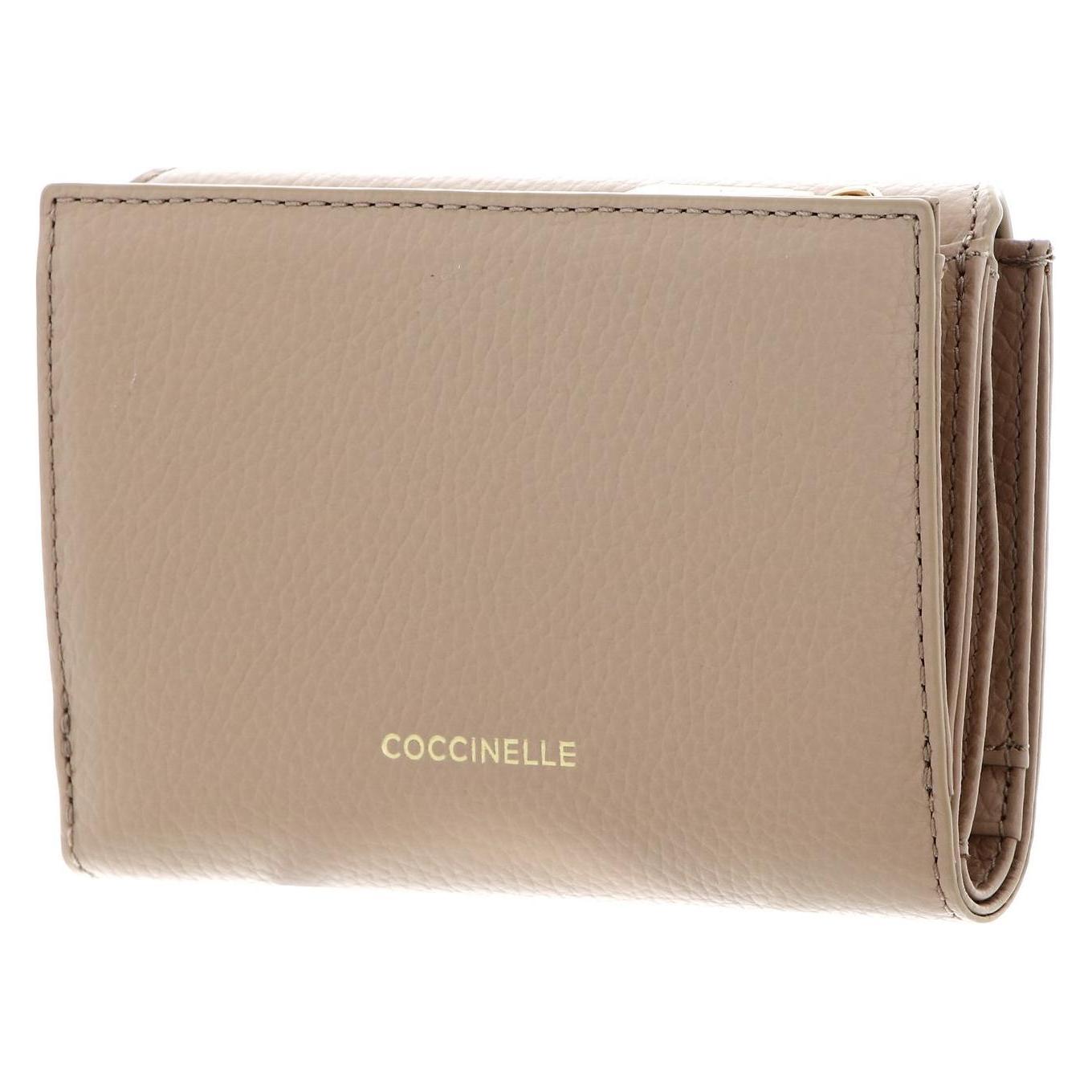 Coccinelle, Damen, Portemonnaie, Wallet Grained Leather, Beige