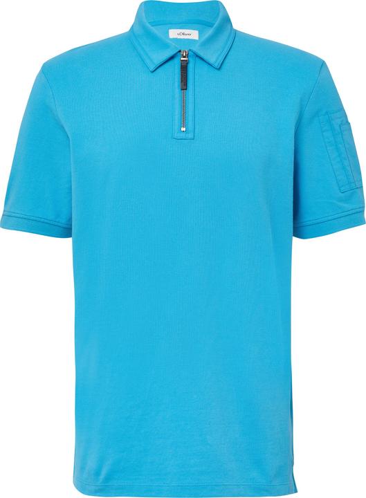 Produktbild S.Oliver Polo-Shirt Poloshirt mit Reissverschluss und Ärmeltasche (L)