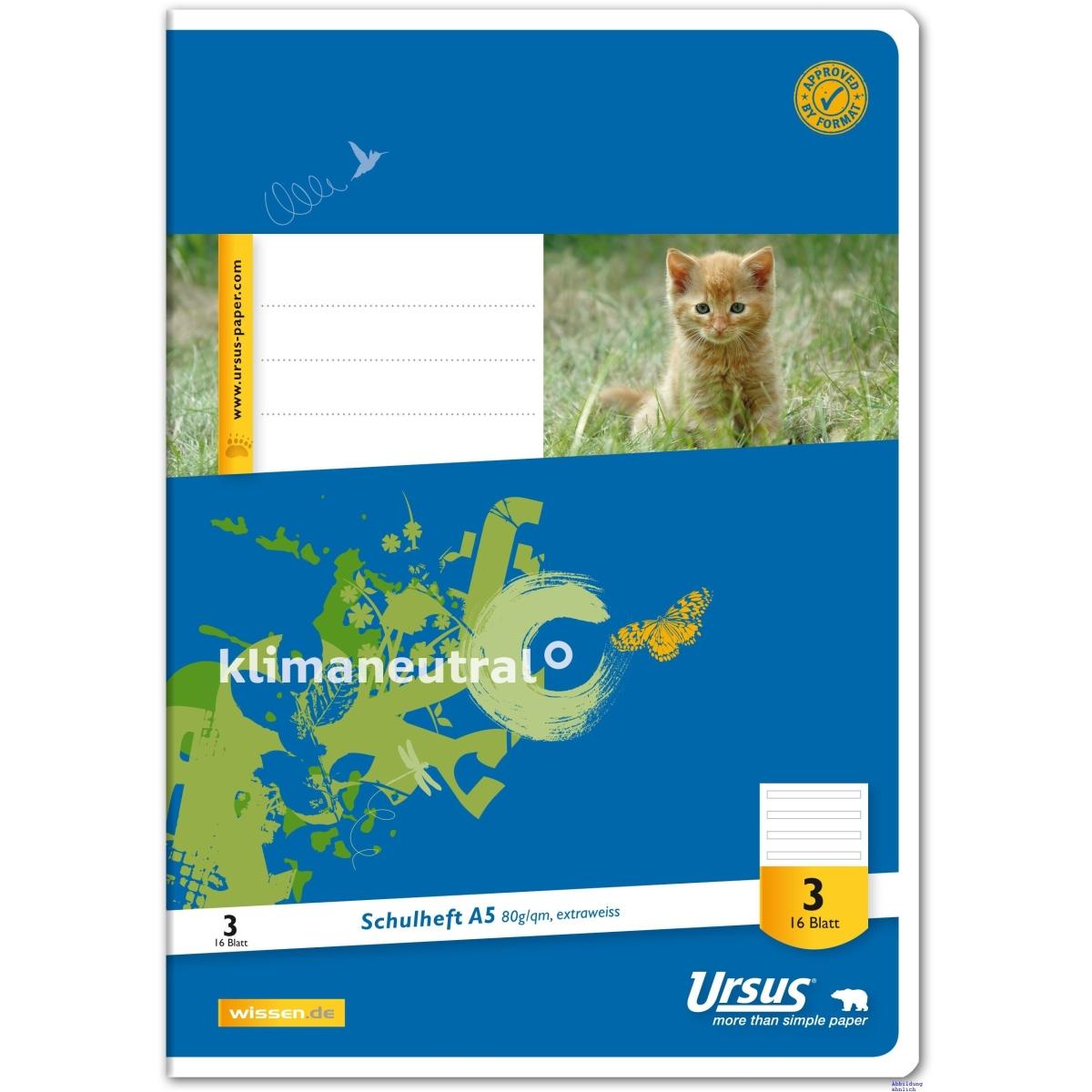 Ursus, Heft + Block, Schulheft 3.Schuljahr (A5, Liniert)