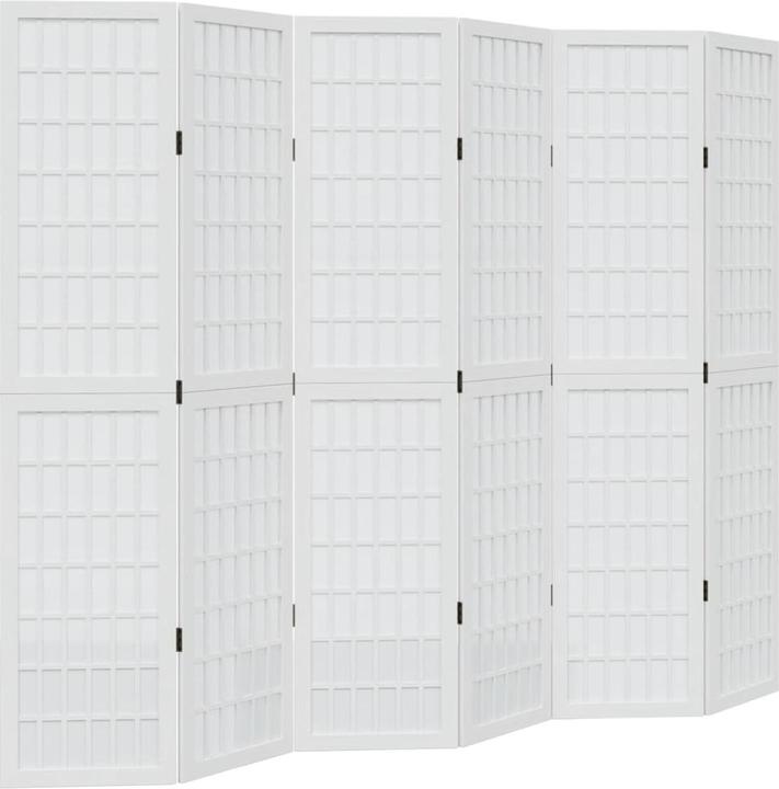 Image du produit vidaXL Séparation de pièce Paravent Mur d'Espagne 6 pcs. blanc bois massif