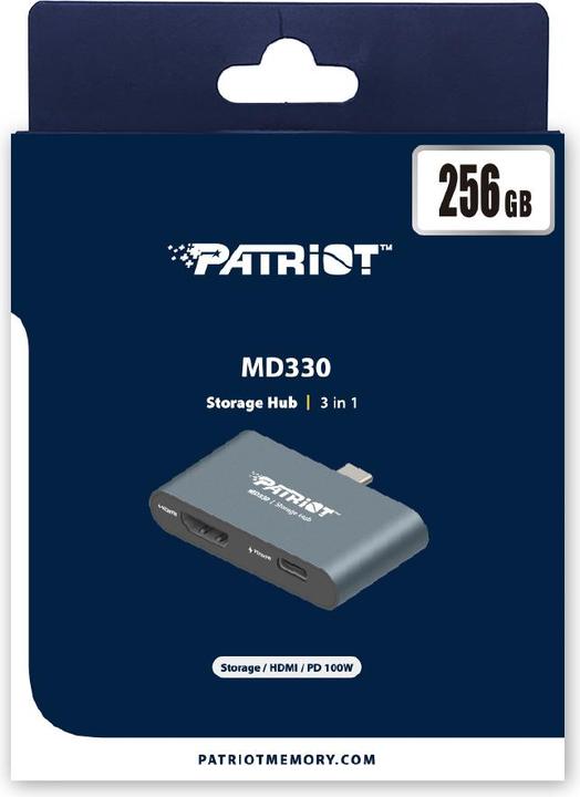 Actual product image Patriot 256GB HUB + MD300 Speicher USB-C + HDMI (USB-C, 2 ports)