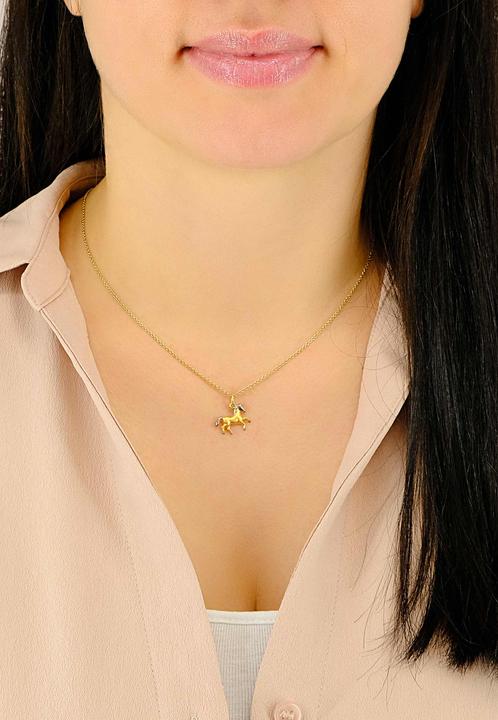 Image du produit Muau Pendant horse bicolor yellow/white gold 750, 16x15mm (750, Or blanc, Or jaune 18 carats)