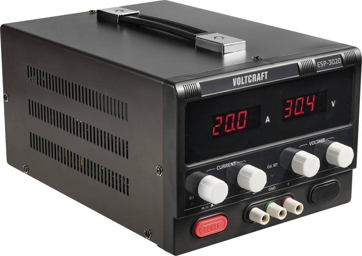 Voltcraft Labornetzgerät, einstellbar 0 - 30 V/DC 0 - 20A 600W Steckanschluss 4mm schmale Bauform A