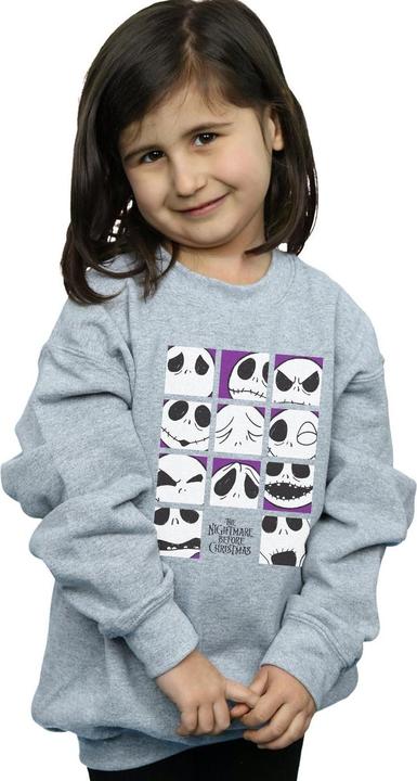Produktbild Disney Nightmare Before Christmas Many Faces Of Jack Squares Sweatshirt Mädchen (116)