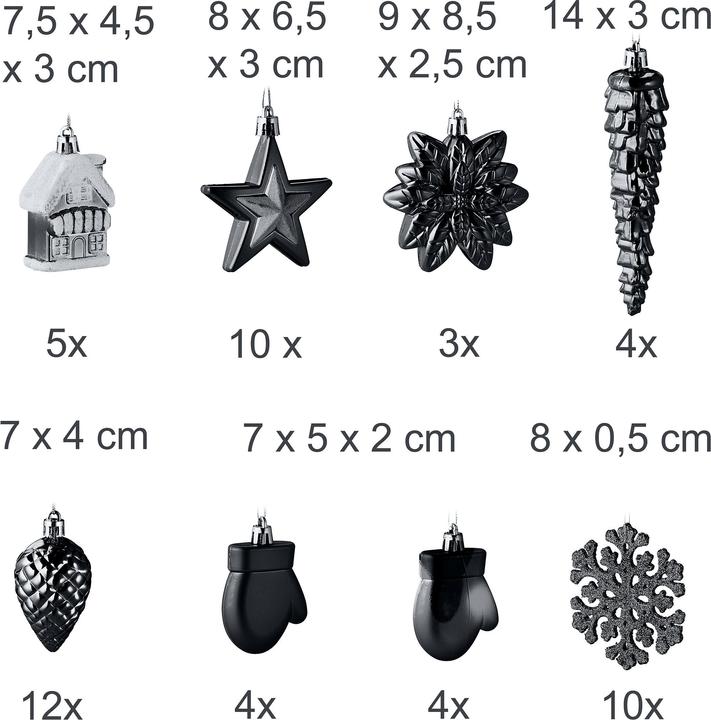 Actual product image Relaxdays Christmas baubles set (1 -part)