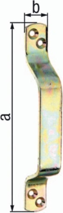 Actual product image GAH Gate handle Length 170 mm Width 20 mm Steel galvanised yellow Number of holes 4