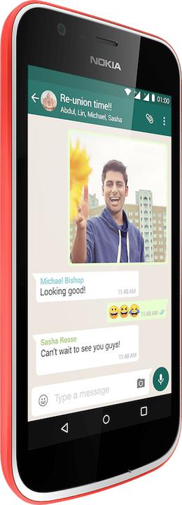 Actual product image Nokia 1 (8 GB, Warm Red, 4.50", Hybrid Dual SIM, 4G)