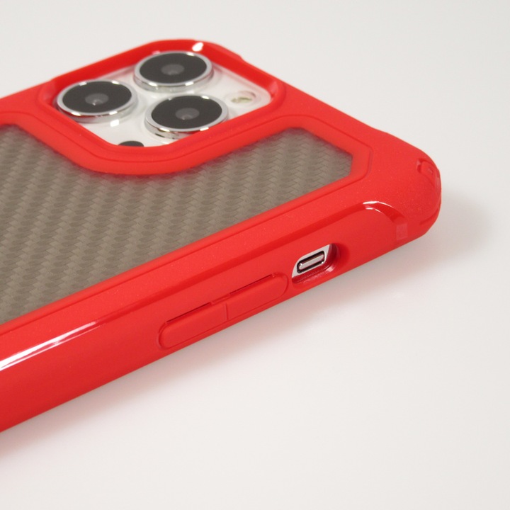 Actual product image PhoneLook Coque Cover Military Élite avec dos en carbone semi-transparent (Apple iPhone 14 Pro)