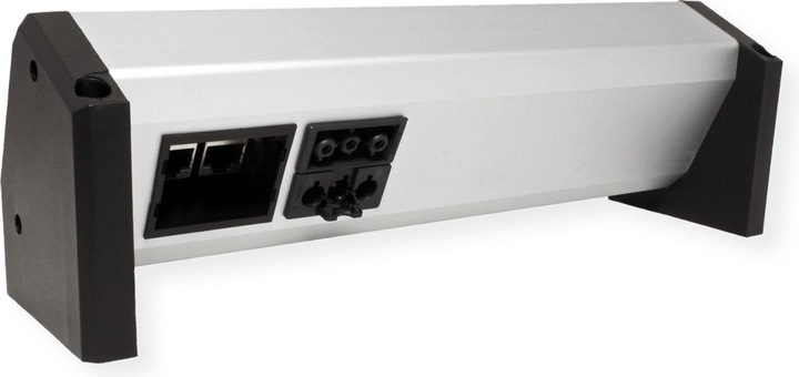 Produktbild Bachmann Tisch-Steckdosenleiste 3 Schutzkontaktsteckdosen schwarz. 2 CAT5e RJ45 Buchse/BuchseStromeingang: GS (3 x, CEE 7/4)