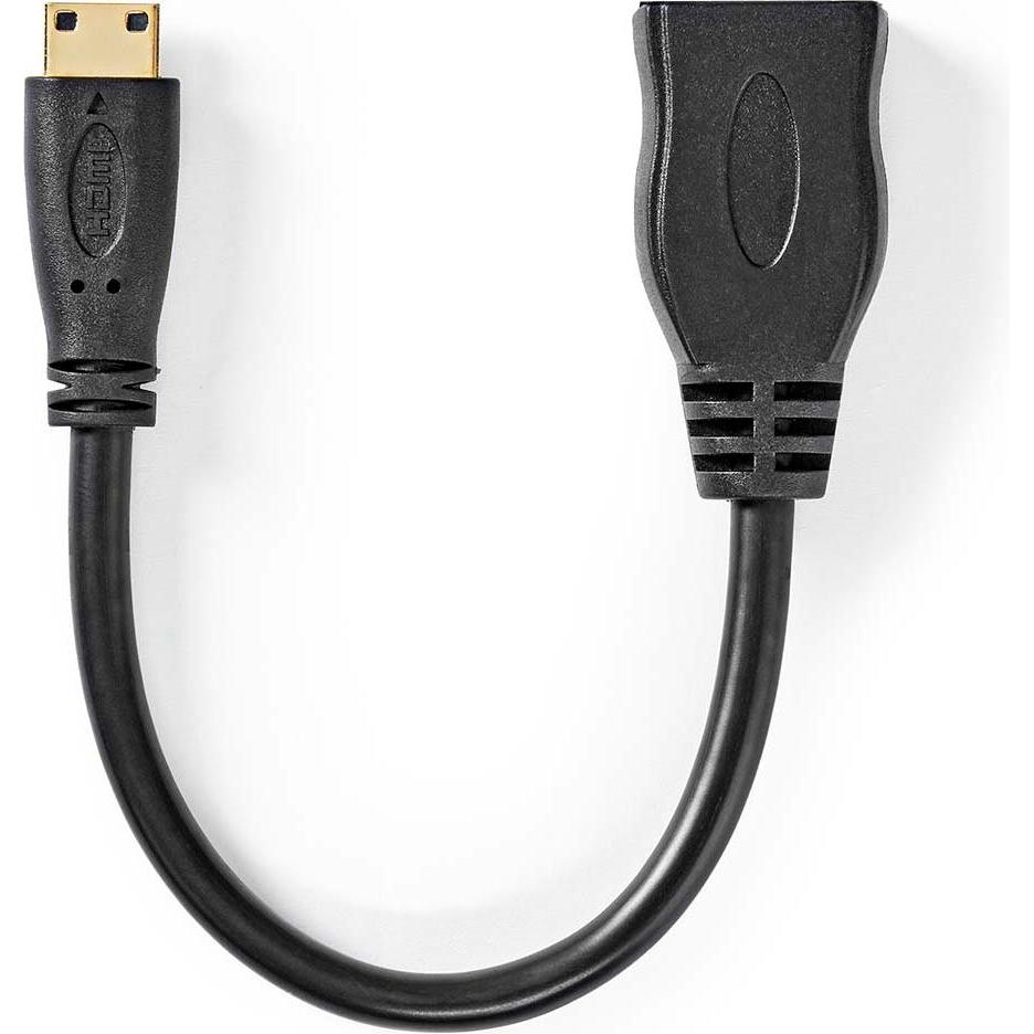 Nedis High Speed ​​HDMI ™ Kabel mit Ethernet HDMI™ Mini Stecker HDMI™ Ausgang 4K@30Hz 10.2 G (0.20 m, HDMI), Video Kabel