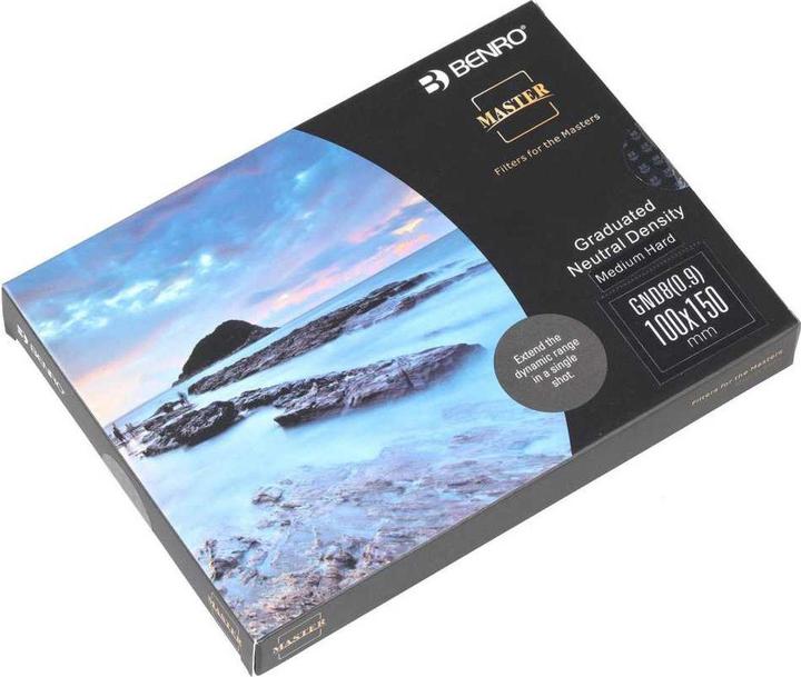 Actual product image Benro Master Glass Filter 100x150mm Medium-Edged GND8 (0.9) (Graduated neutral density filter)