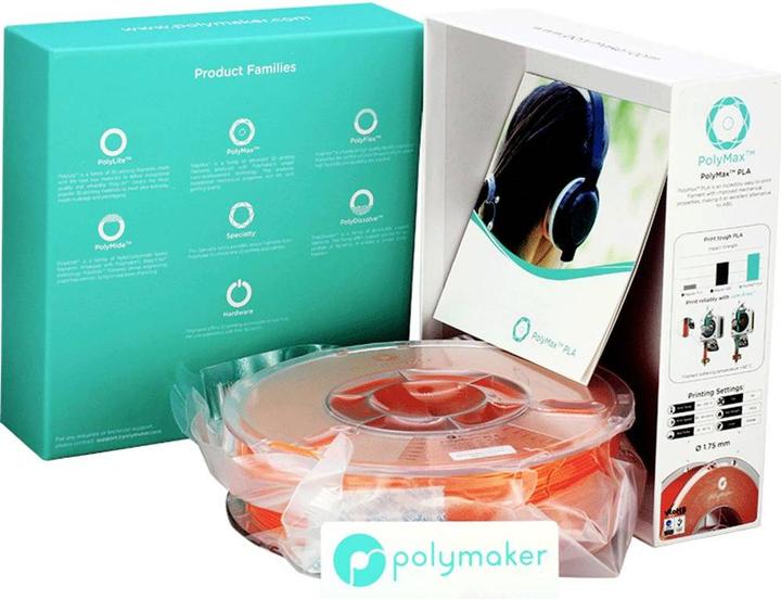 Produktbild Polymaker PA06018 PolyMAX Tough Filament Tough PLA hohe Steifigkeit, hohe Zugfes (Tough PLA, 2.85 mm, 750 g, Orange)