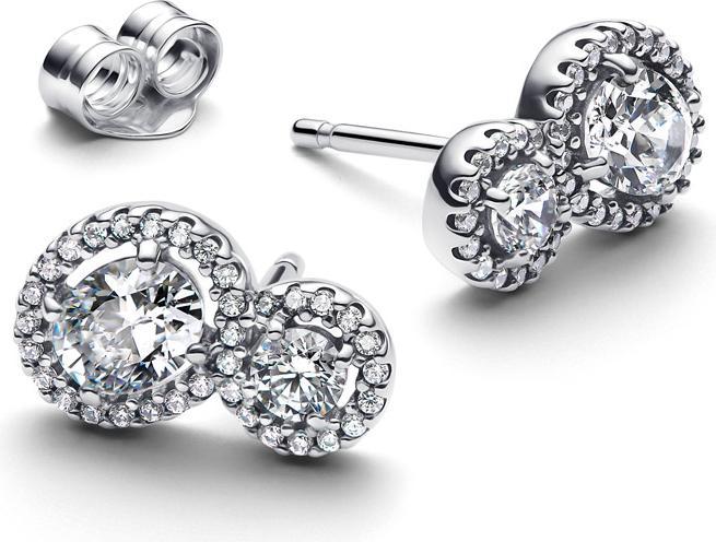 Image du produit Pandora Boucles d'oreilles à tige Halo Embrassant (Argent 925)