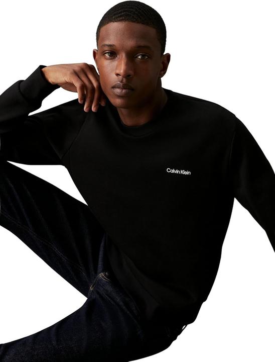 Image du produit Calvin Klein Sweatshirt col rond à logo micro, finitions côtes (L)
