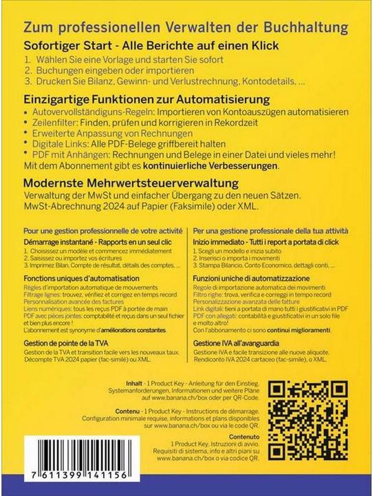 Produktbild Banana Accounting Plus - Advanced Plan (1 User, 12 Monate)