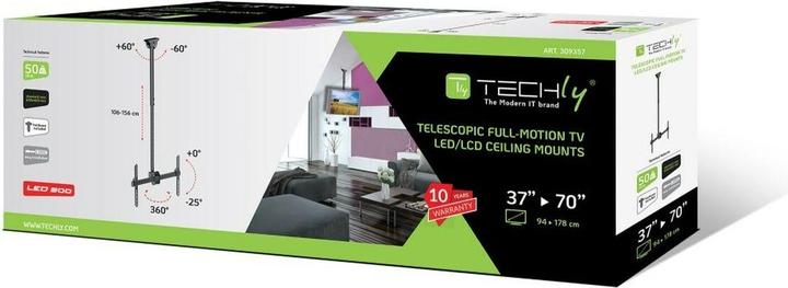 Image du produit Techly Support long pour plafond télescopique (Plafond)