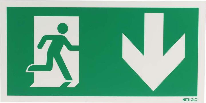 RS PRO PVC sign 'Fire exit down+running man',L