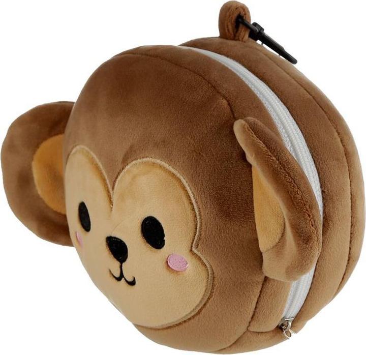 Actual product image Puckator Relaxeazzz Plush Monkey Round Travel Pillow & Eye Mask
