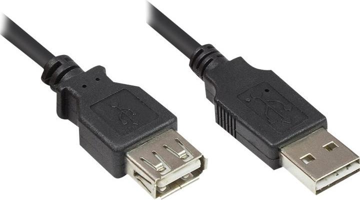 Actual product image Good Connections Extension cable USB 2.0 EASY male A to female A, black, 3m, ® (3 m, USB 2.0)