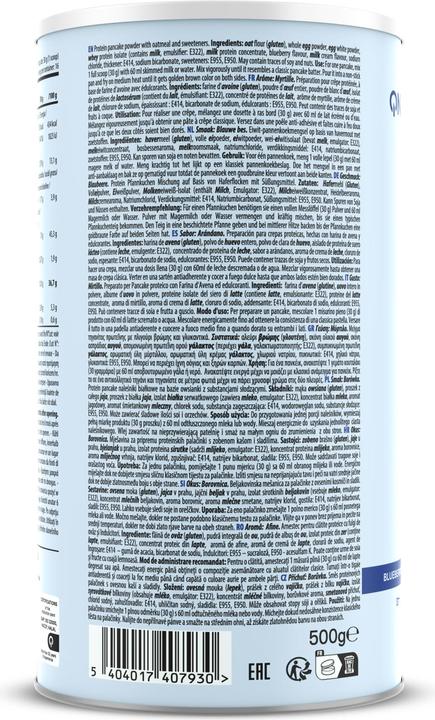 Nährwerte und Zutaten QNT Protein Pancake (Blueberry, 1 x, 500 g)