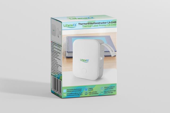 Produktbild Technaxx Mobiler Akku-Thermo-Etikettendrucker, App, 12 mm