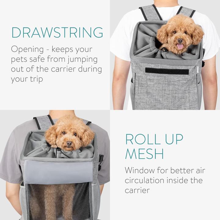 Image du produit Navaris Panier à vélo pour chien & sac à dos (Chat, Chien, Pliable)