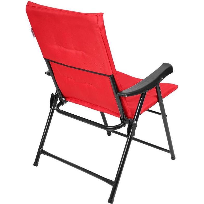 Saska Garden, Sedia da giardino, KRZESŁO OGRODOWE SKŁADANE 59X66X45/90CM Z PODUSZKĄ CZERWONE