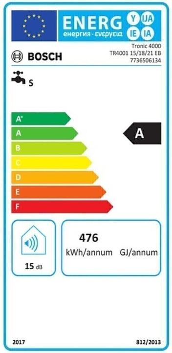 Energie-Label Bosch Home Comfort Tronic 4000