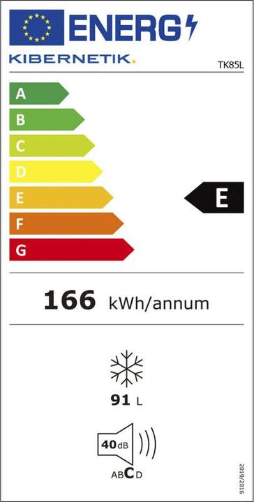 Label énergétique Kibernetik Congélateur FSP 85L E (Autonome, 91 l)