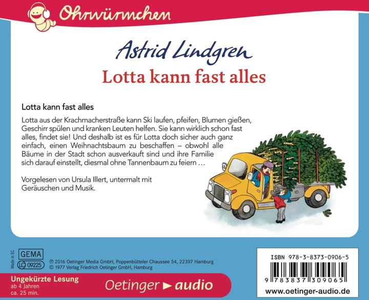 Produktbild Ohrwürmchen. Lotta Kann Fast A (Anna-Liese Kornitzky, Astrid Lindgren, Frank Gustavus, Ilon Wikland, Kay Poppe, Ursula Illert, Deutsch)