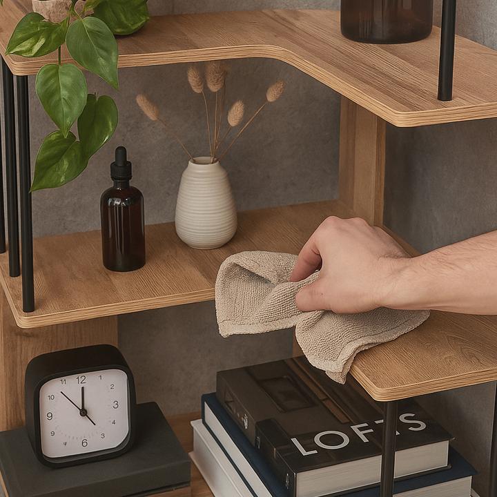 Produktbild En.Casa Eckregal Afrel 160x54x54 cm Eicheoptik (54 x 54 x 18 cm)