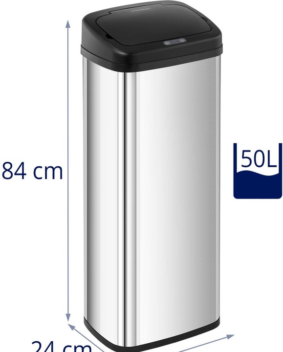 Produktbild Fromm & Starck Mülleimer mit Sensor automatischer Abfalleimer Edelstahl Müllbeutel eckig 50 L (50 l)