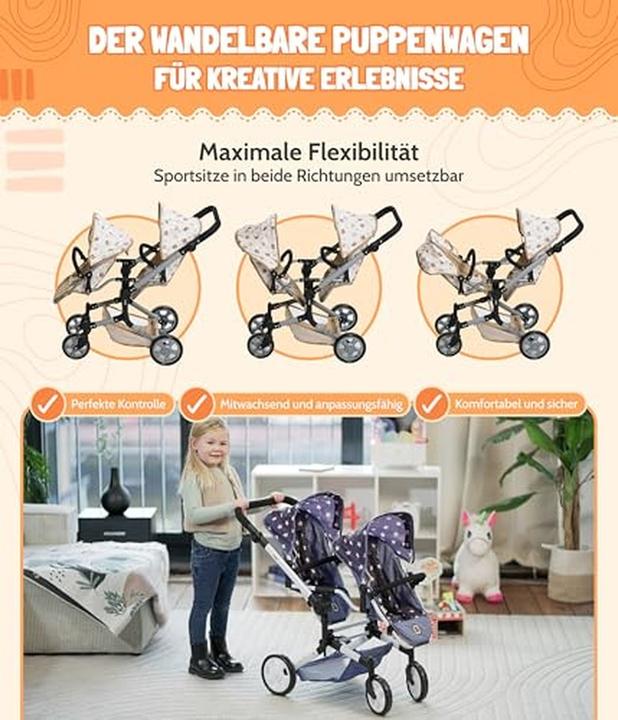 Actual product image Bayer Chic 2000 Doll's Pram Linus Duo