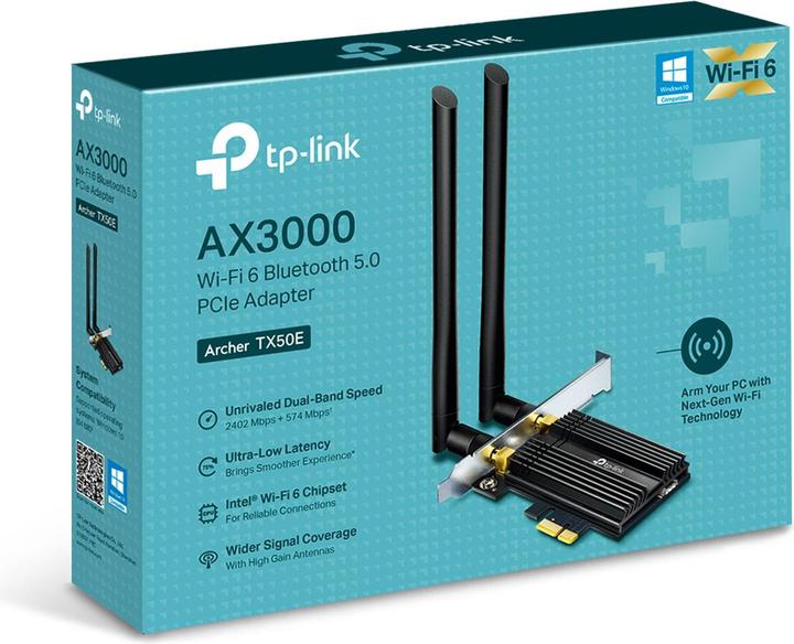 Produktbild TP-Link Archer TX50E Wi-Fi 6 PCIe-Adapter AX3000 Bluetooth 5.0 (PCIe)