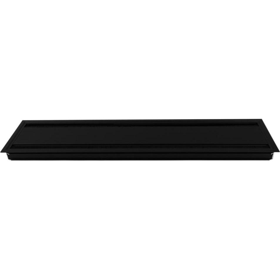 TecLines, Kabelschutz + Kabelführung, TKD010B Tisch Kabeldurchführung 135x600mm, Alu/schwarz (Kabeldurchlass, 135 mm)