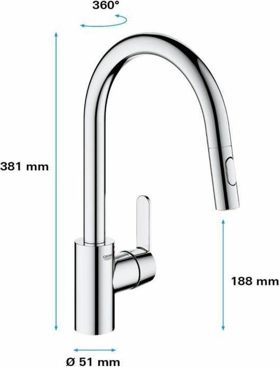 Actual product image Grohe Get Einhand-Spültischbatterie, 1/2"