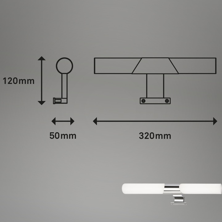 Actual product image Briloner LED bathroom mirror light (1300 lm)