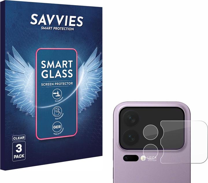 Actual product image Savvies 3x Smart Glass - 9H Hybrid Glass Screen Protector for Xiaomi 17 Pro Max (ONLY Camera Lens) (3 pcs., Apple iPhone 17 Pro Max)