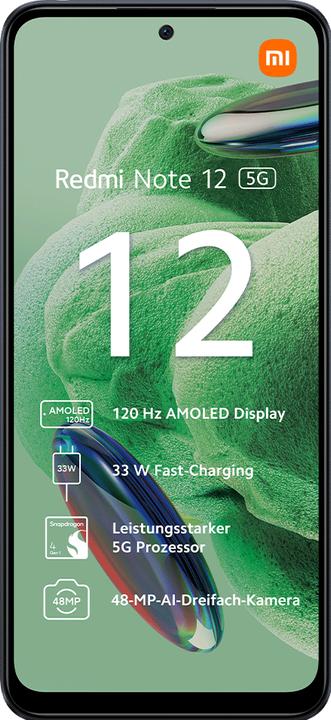 Productafbeelding Xiaomi Smartphone Redmi Note 12 5G 6/128GB Szary (128 GB, Onyx grijs, 6.65", Hybride dubbele SIM, 5G)
