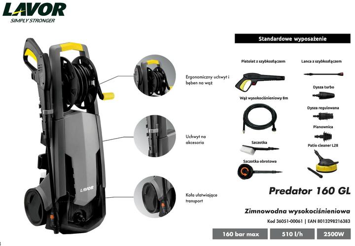 Produktbild Lavor Predator 160/2500W/160Bar + Terrassen-Hochdruckreiniger (Netzbetrieb)