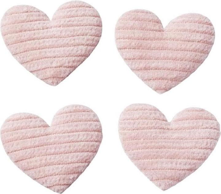 Hobby Fun Mini Utensils Fabric Heart 4 Pieces, Pink
