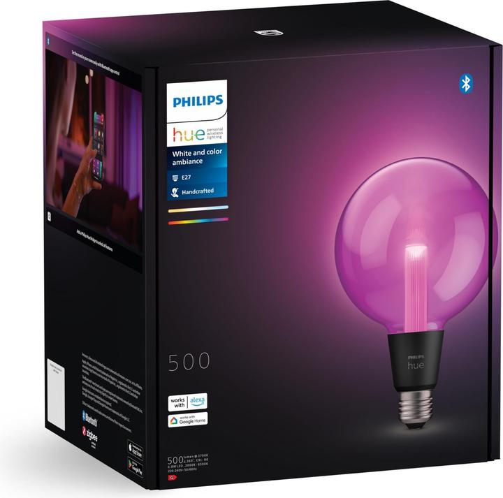 Immagine prodotto Philips Hue Globo gigante con guida luminosa bianca e a colori (E27, 6.80 W, 500 lm, 1 x, G)