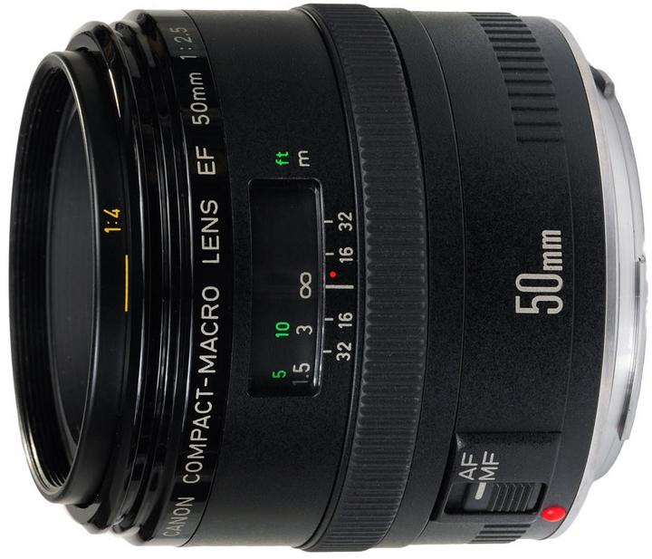 Produktbild Canon EF 50mm f/2.5 Compact Macro - Import (Canon EF, Vollformat)