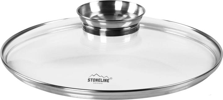 Actual product image Stoneline CERAMIC Servierpfanne 24cm, Keramik-Beschichtung, mit Aroma-Glasdeckel (Wok, Aluminium, 24 x 6.50 cm)