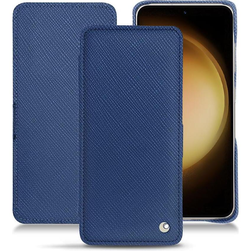 Noreve Lederschutzhülle horizontal (Samsung Galaxy S23+), Smartphone Hülle, Blau