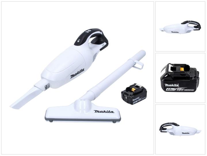 Makita DCL 181 FM1W Akku Staubsauger 18 V Weiss + 1x Akku 4,0 Ah - ohne Ladegerät